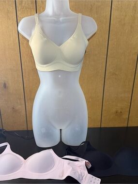 Everyday Comfort Seamless Bra - Cream/Pink & Black